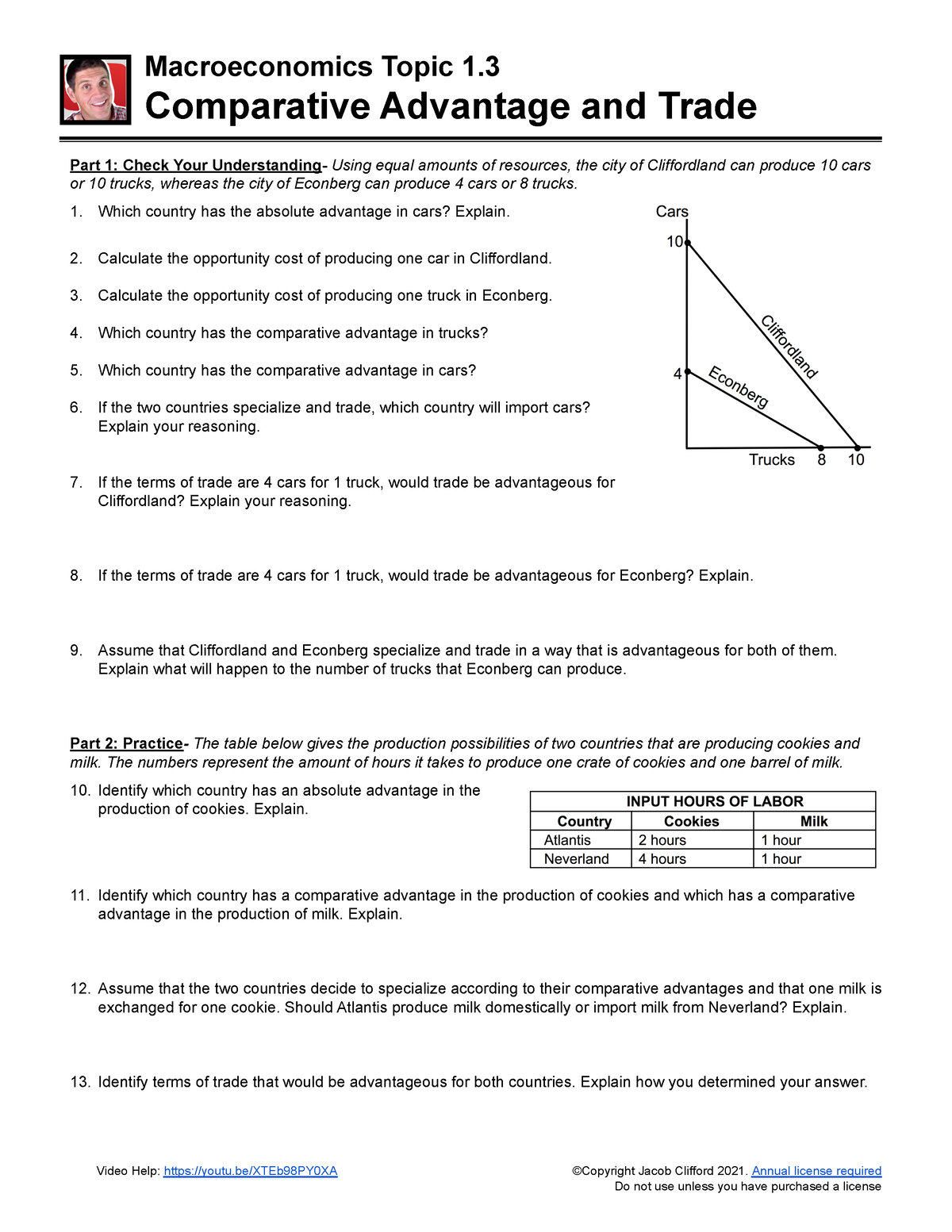 Macro Topic 1 3 Comparative Advantage And Trade Macroeconomics Topic 