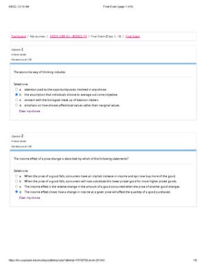 Self-Quiz Unit 3 - Chapter 8 Attempt review - Started on Wednesday, 27 ...