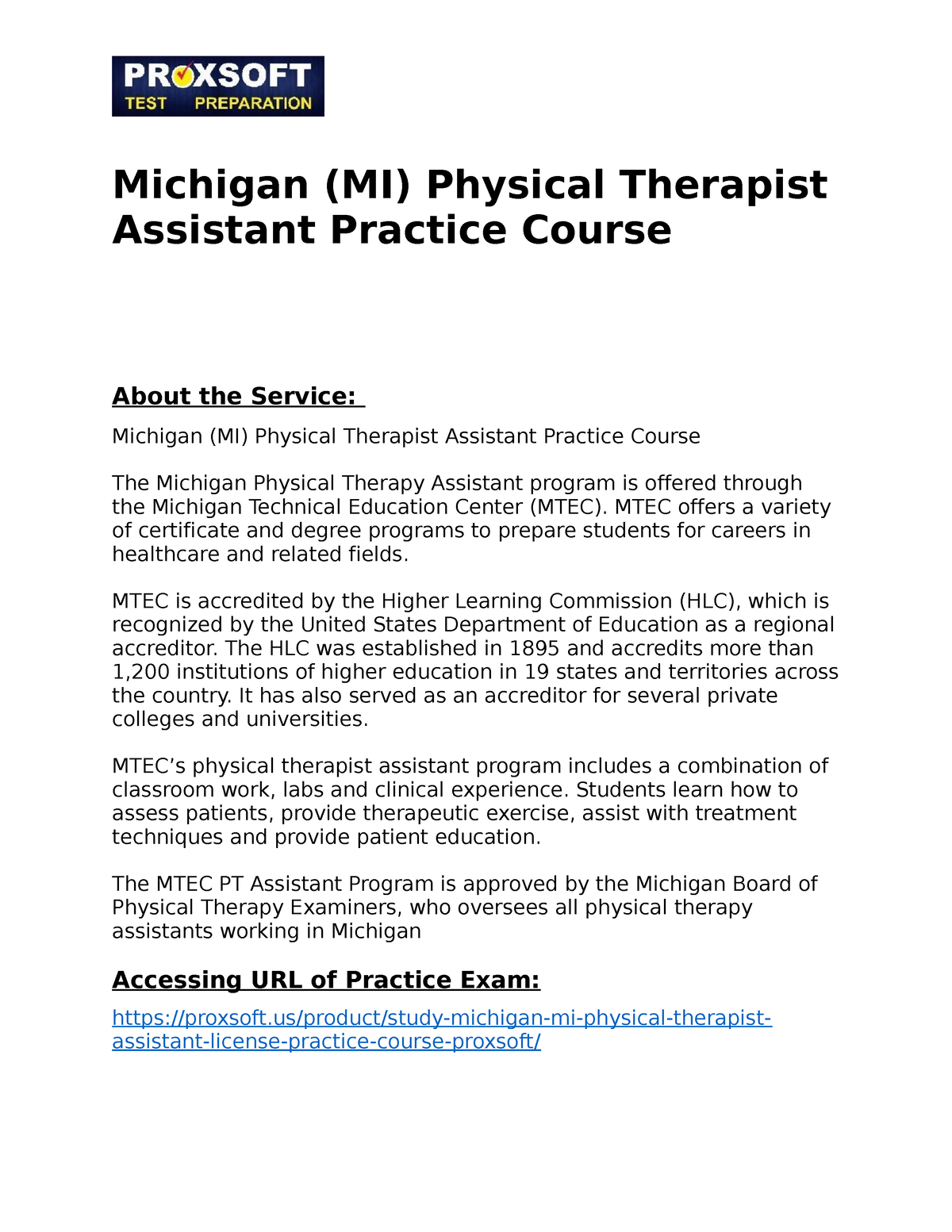 Michigan MI Physical Therapist Assistant Practice Course MTEC   Thumb 1200 1553 