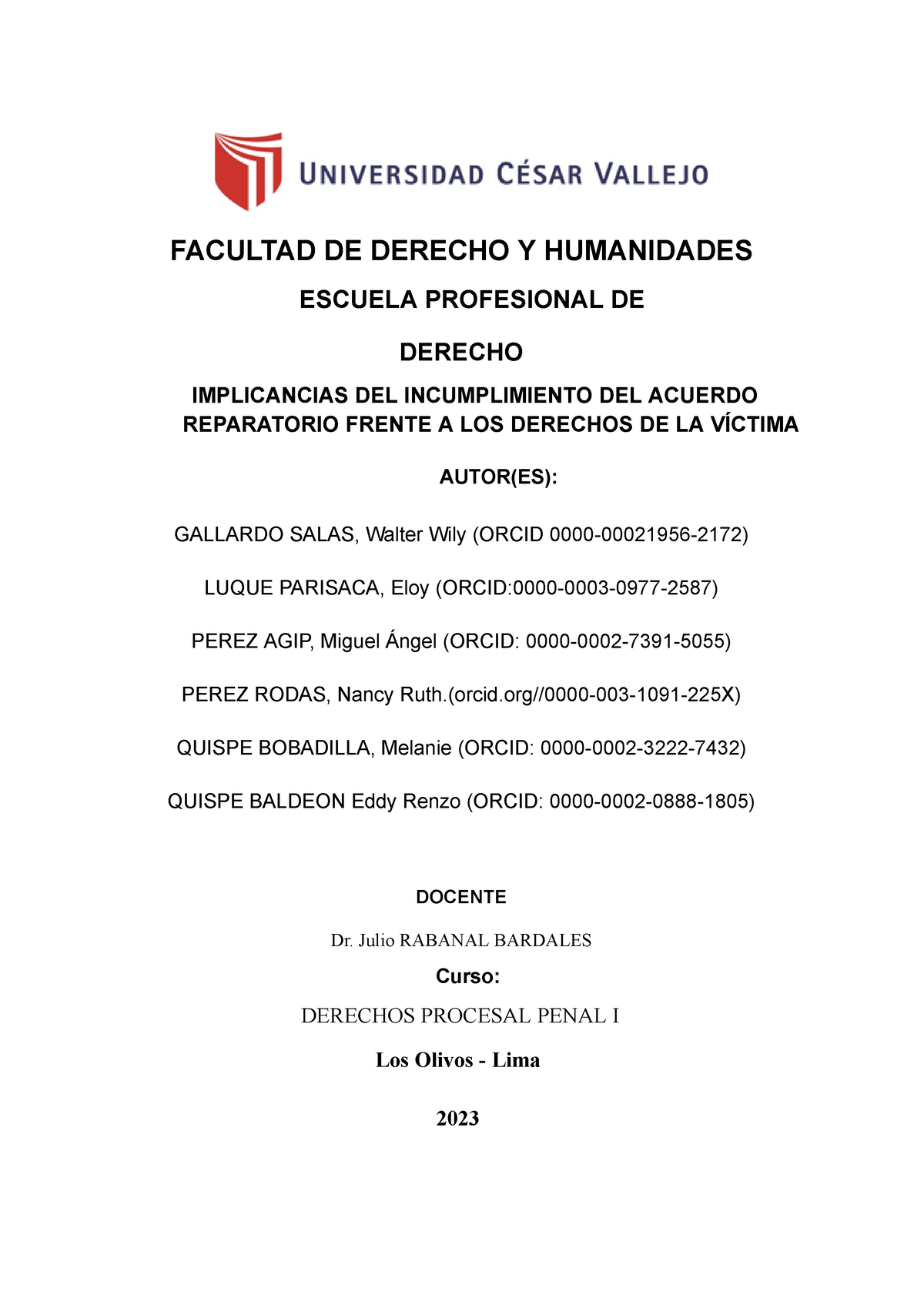 Facultad De Derecho Y Humanidades Facultad De Derecho Y Humanidades Escuela Profesional De 9676