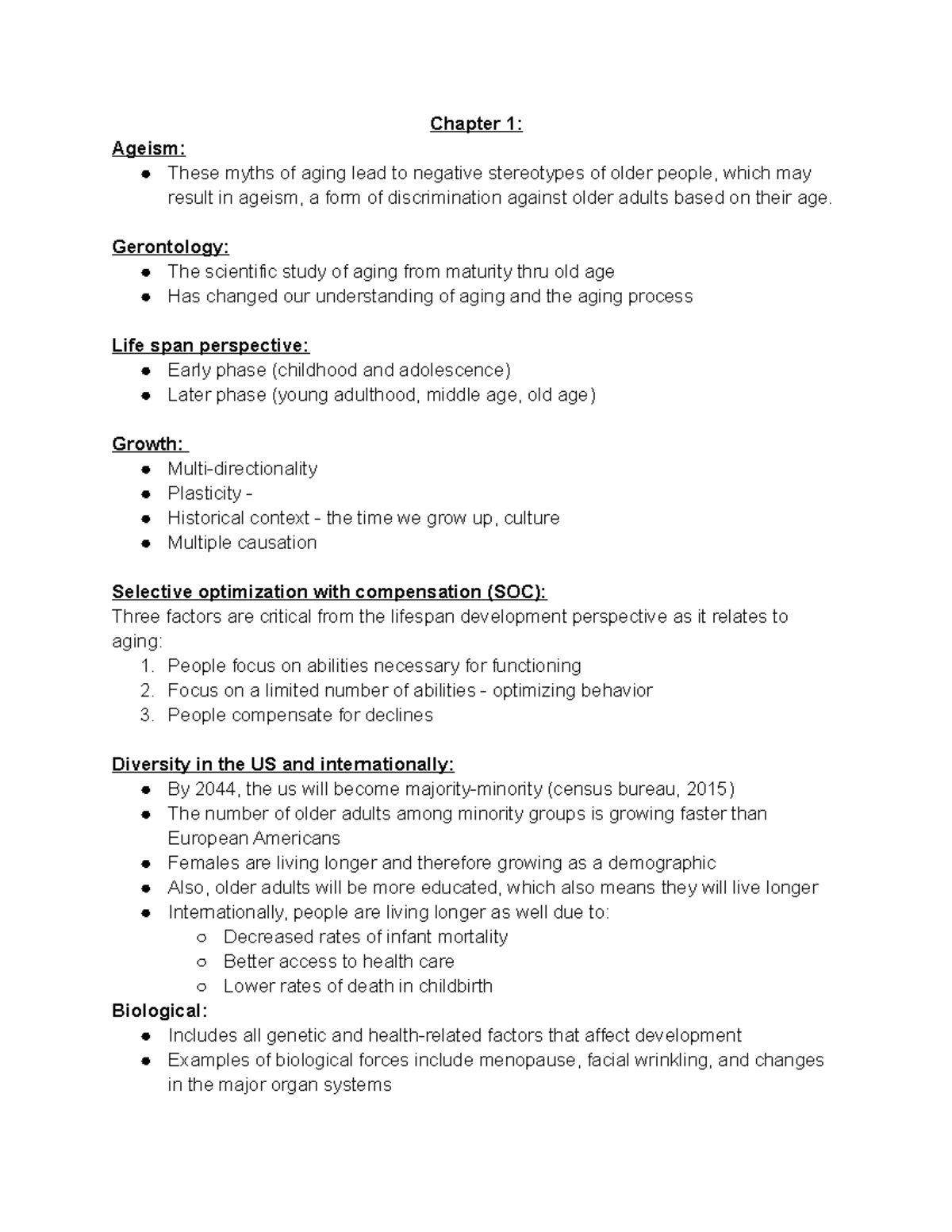 Psychology 216 Chapter 1 - Chapter 1: Ageism: These myths of aging lead ...