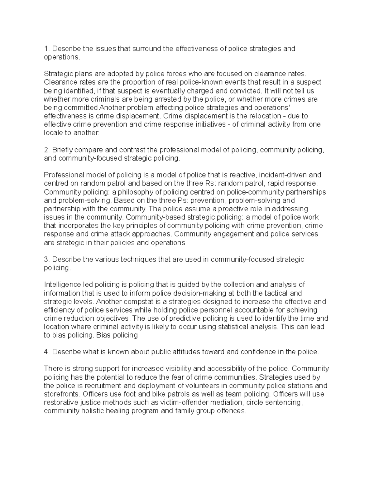 Sample/practice exam, questions - Describe the issues that surround the ...