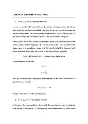 Lesson 1 - Notes - Future Value, Present Value and Interest Rates ...