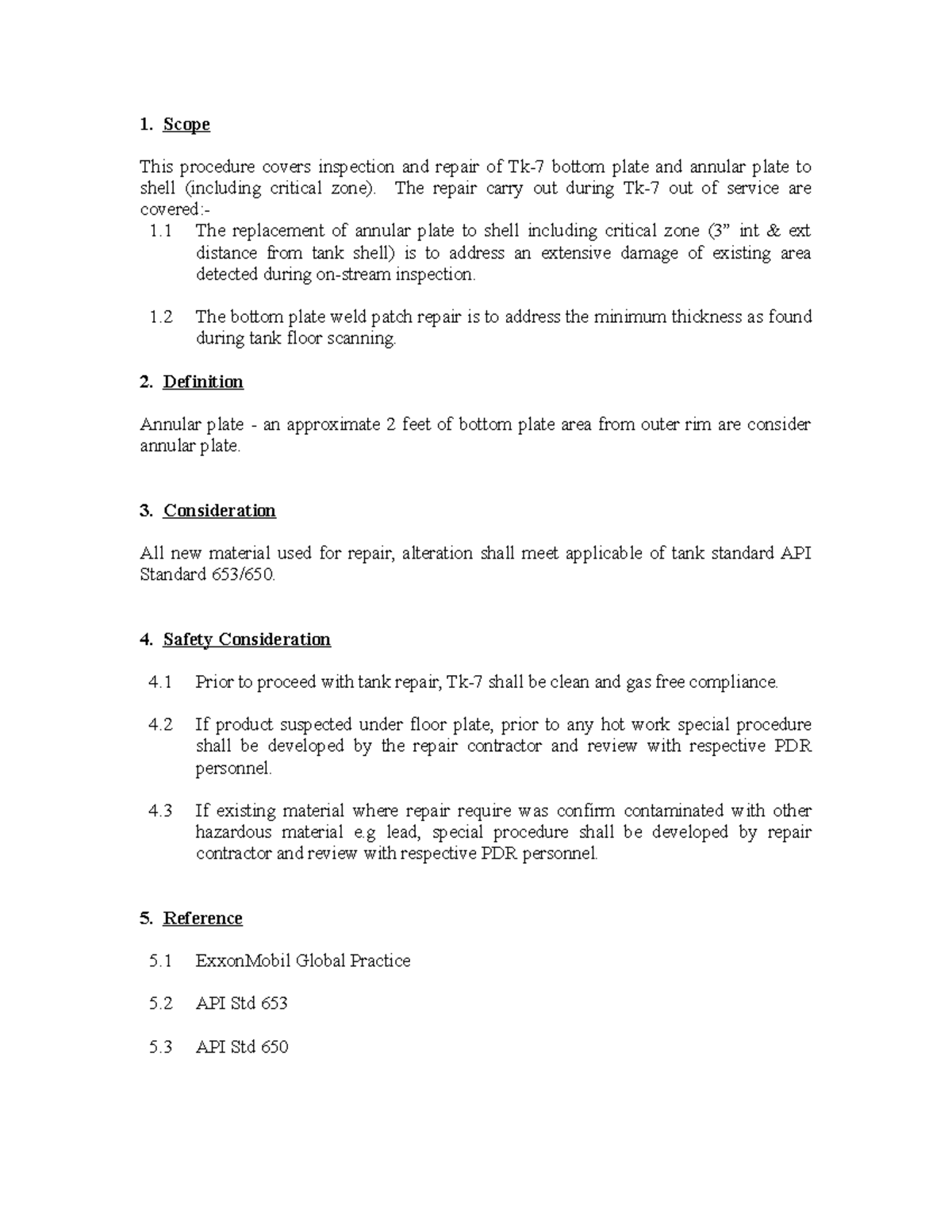 Tank7repairprocedurerev1 compress 1. Scope This procedure covers
