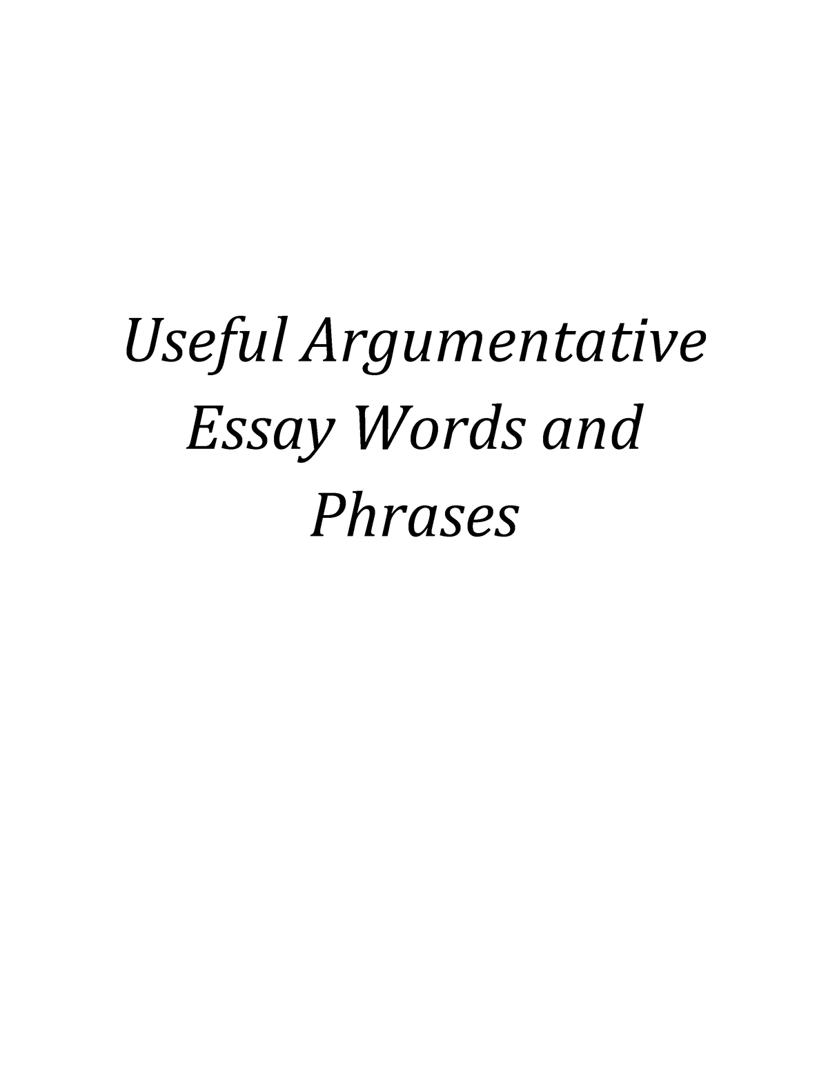 argumentative text useful phrases