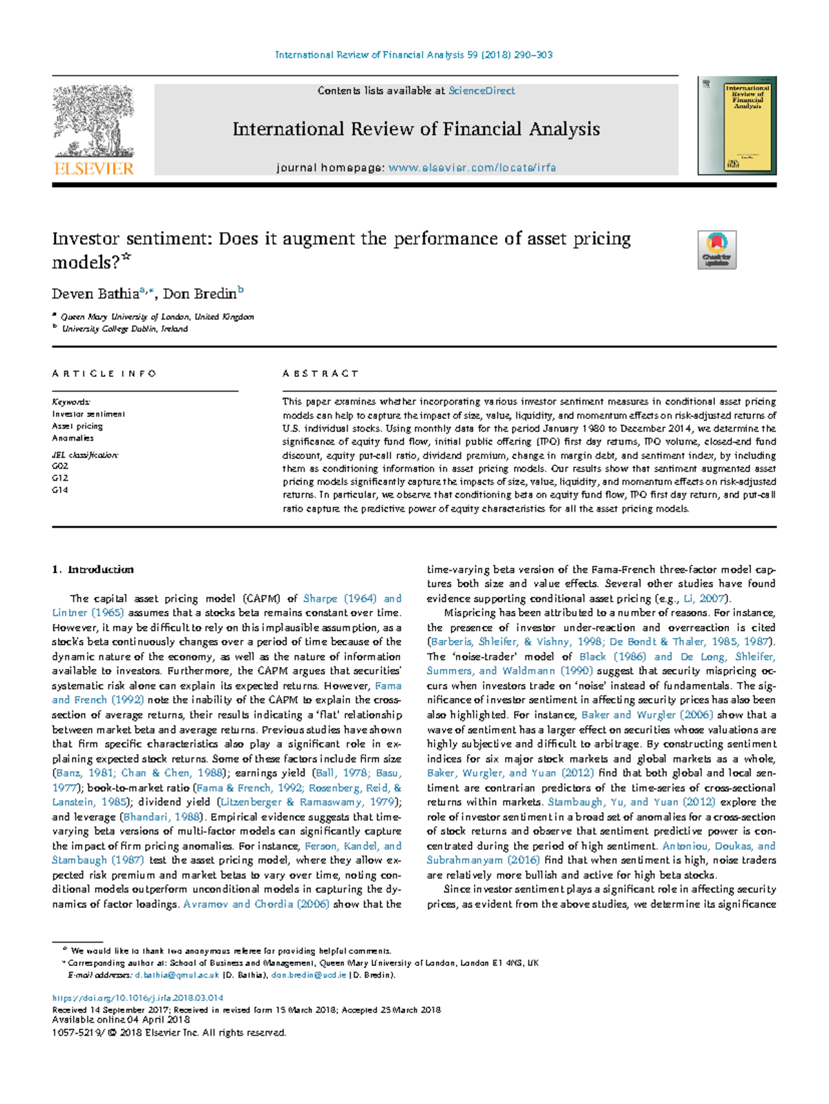 Does it augment the performance of asset pricing Contents lists