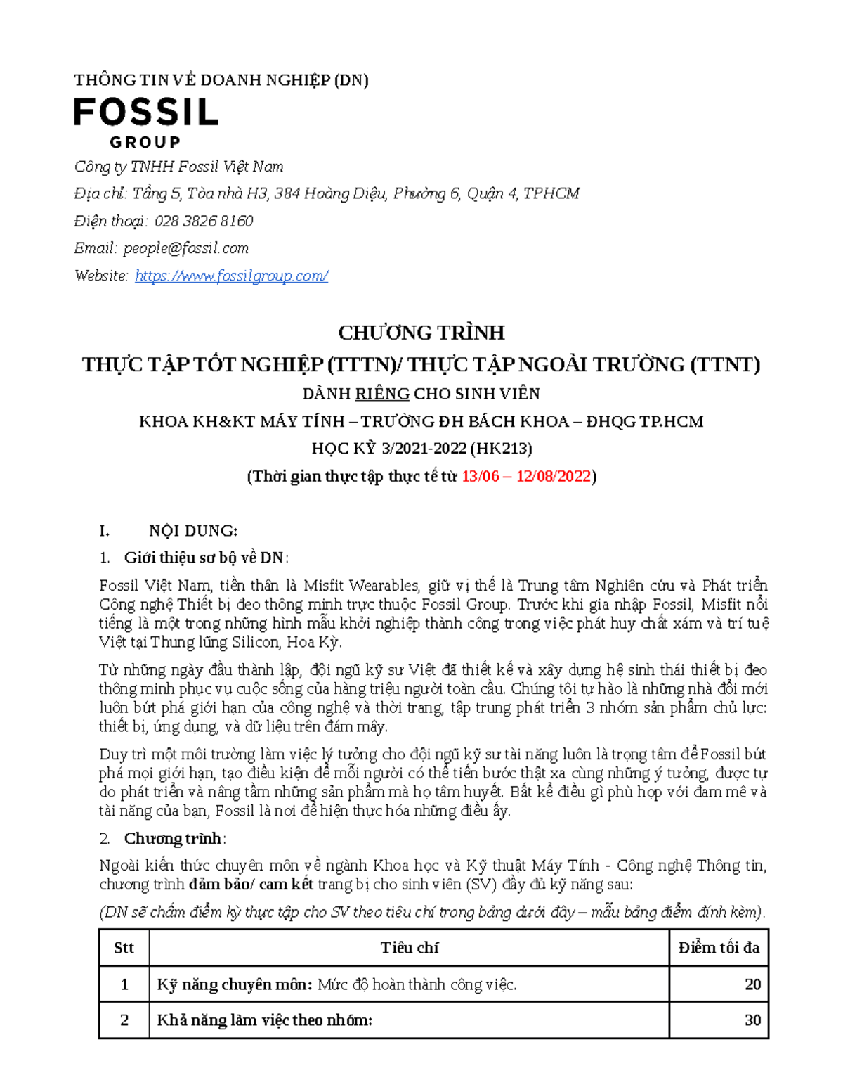 Fossil Vietnam dsdsdsff dav cs c sd sác c THÔNG TIN V DOANH NGHI P