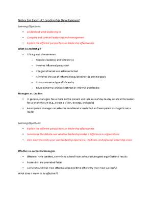 Chapter 1 Notes- Definition and Significance of Leadership - Leadership ...