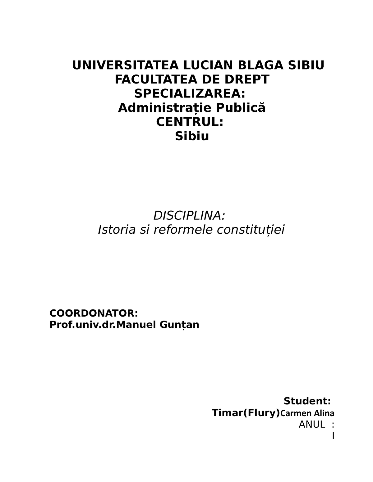 Istoria Si Reformele Constitutiei - UNIVERSITATEA LUCIAN BLAGA SIBIU ...