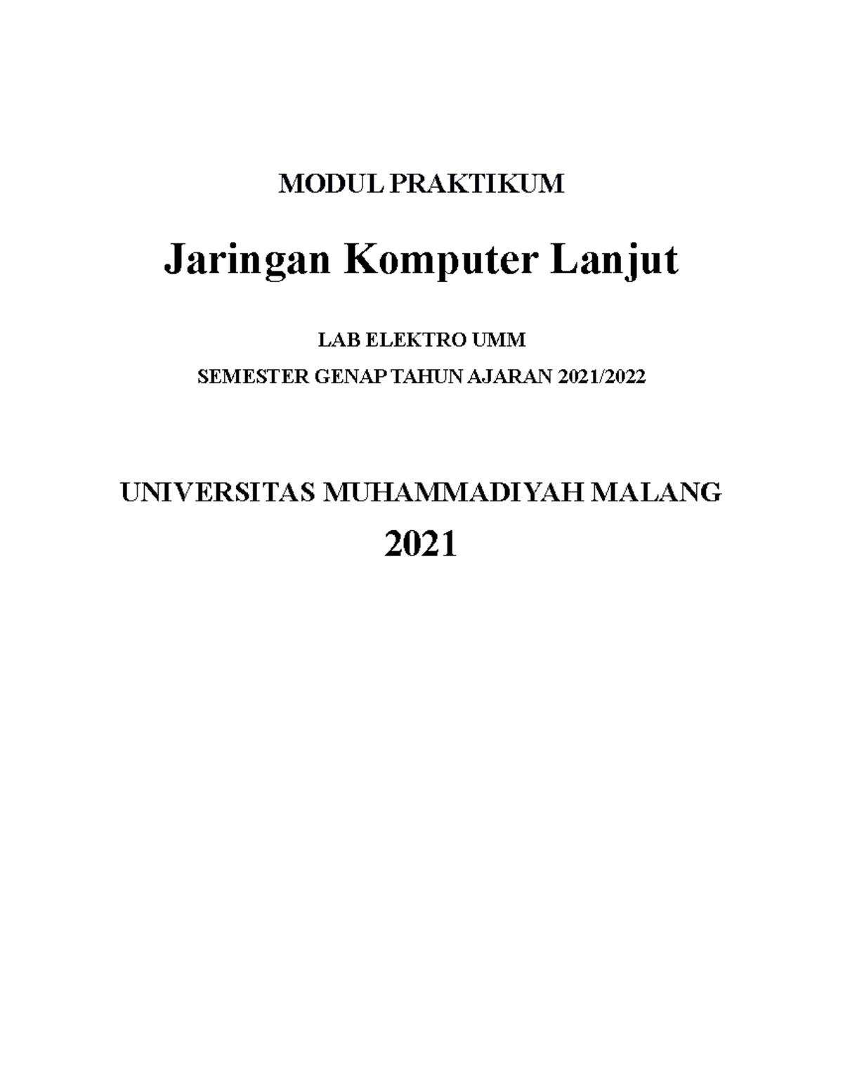 Modul 3 - MODUL PRAKTIKUM Jaringan Komputer Lanjut LAB ELEKTRO UMM ...