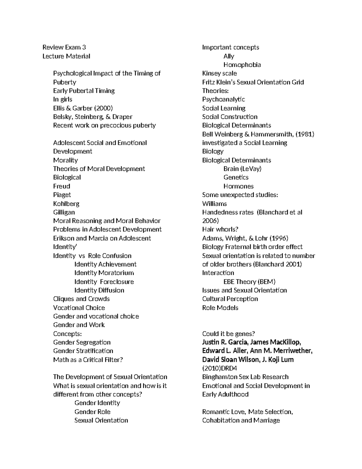 Review 3 220 Psychology spring 2024 - Review Exam 3 Lecture Material ...