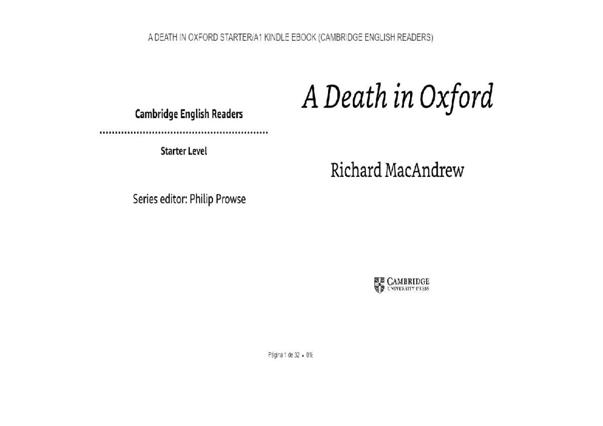 A death in Oxford vvvvvvvvvvvvvv English B2.1 Studocu