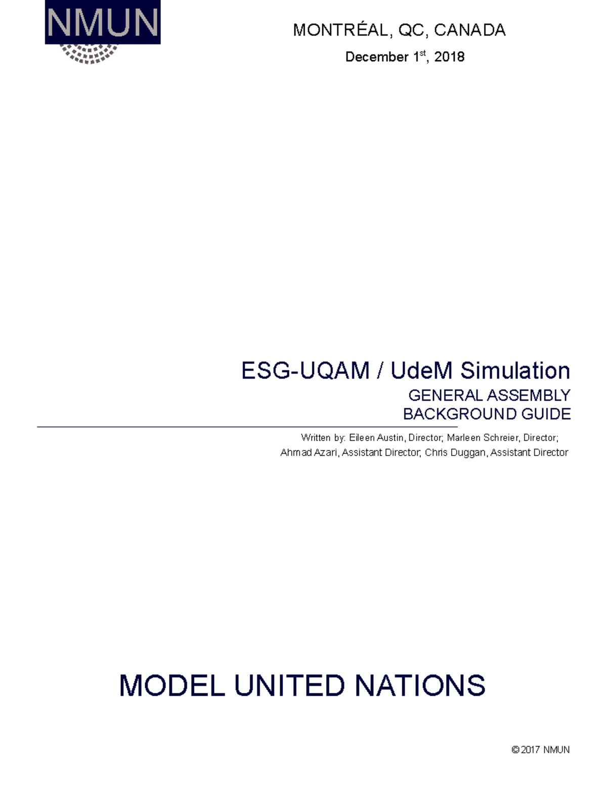 BGG ESG-Ude M[ 3253] - backgroud guide - NMUN MONTRÉAL, QC, CANADA ...
