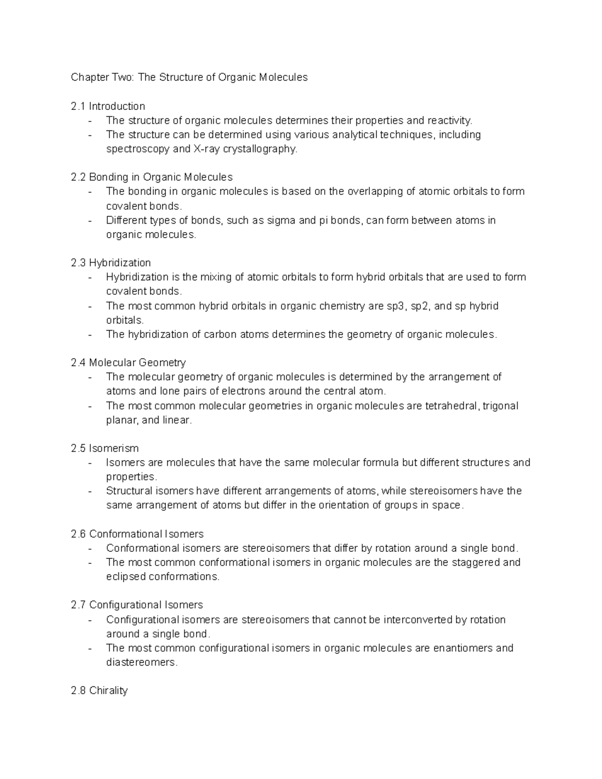 Chapter Two The Structure of Organic Molecules The structure can be