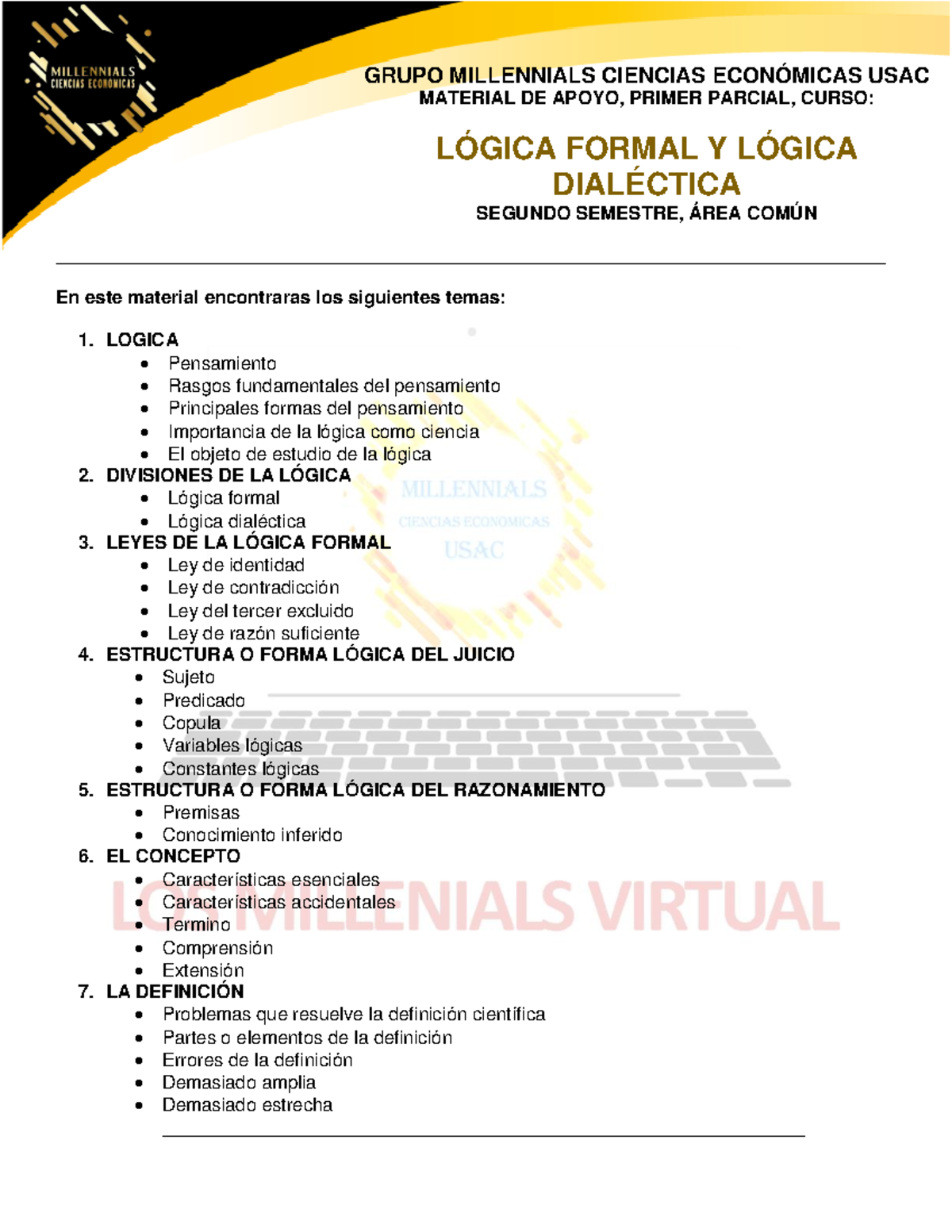 Lógica Formal Y Lógica Dialéctica Primer Examen Parcial Studocu