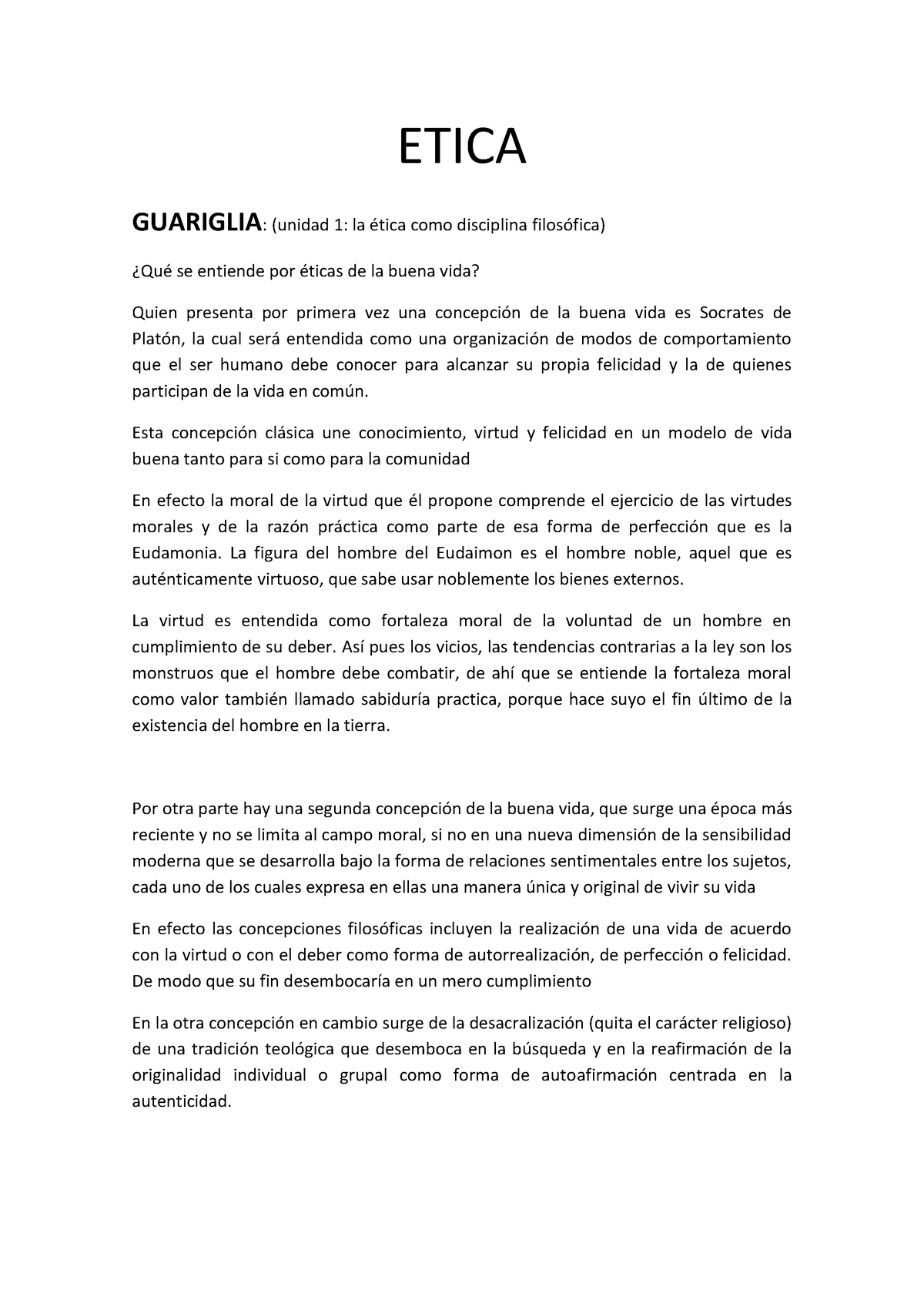 Final Etica Algunos Textos Etica Guariglia Unidad 1 La ética Como Disciplina Filosófica 4655