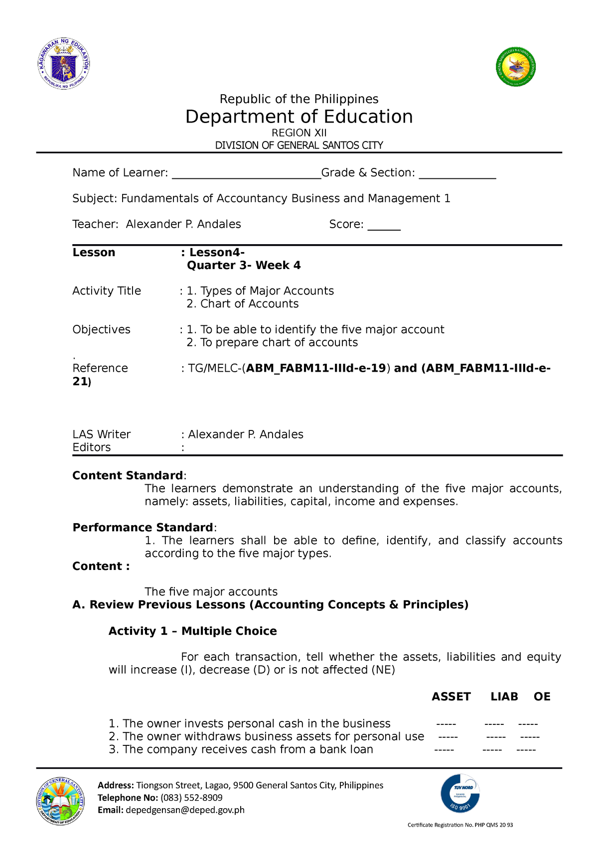 LAS-4 Major- Types-OF- Accounts-AND- Chart-OF- Accounts - Republic of