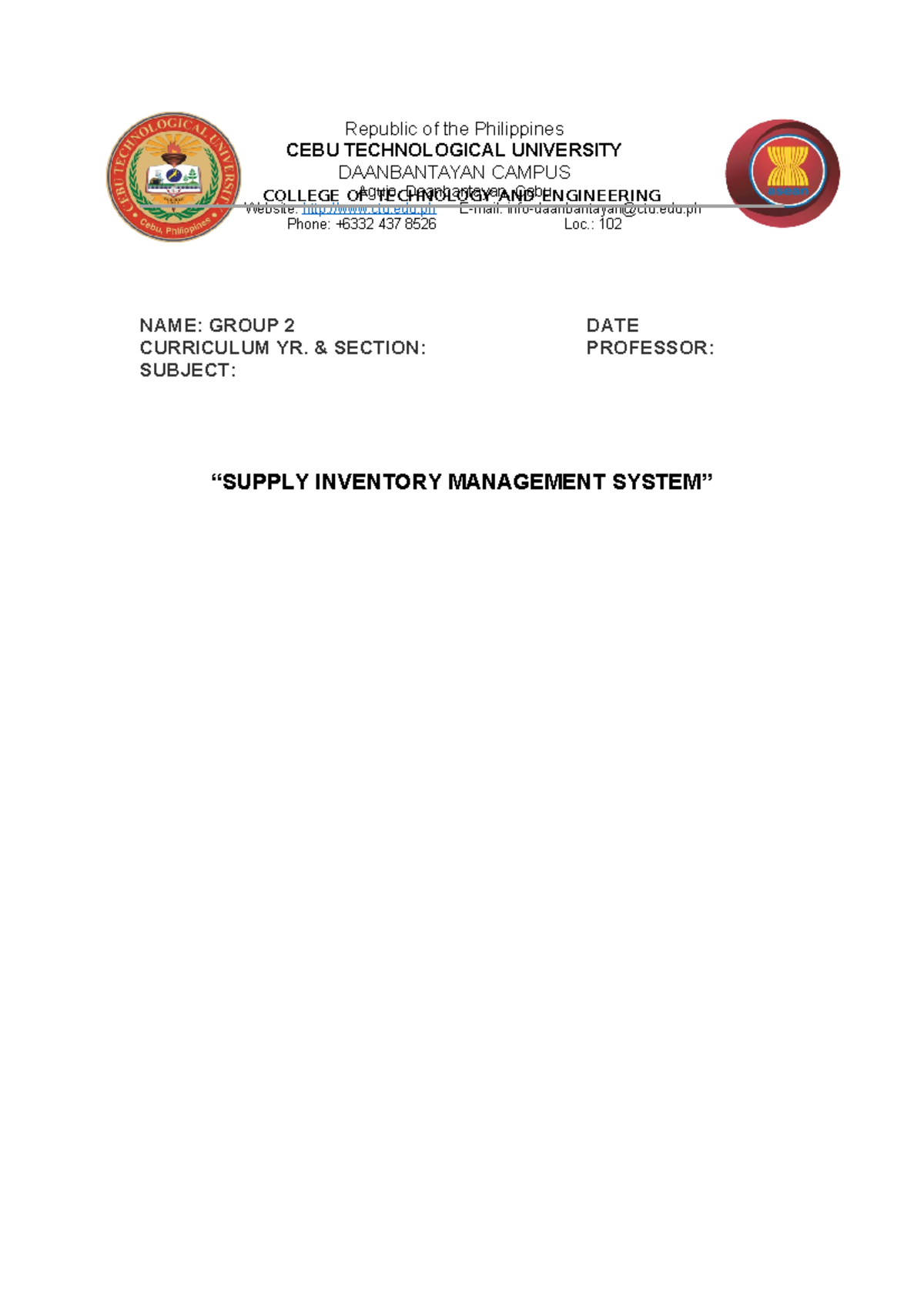 Problem Statement Final - 1 COLLEGE OF TECHNOLOGY AND ENGINEERING NAME ...