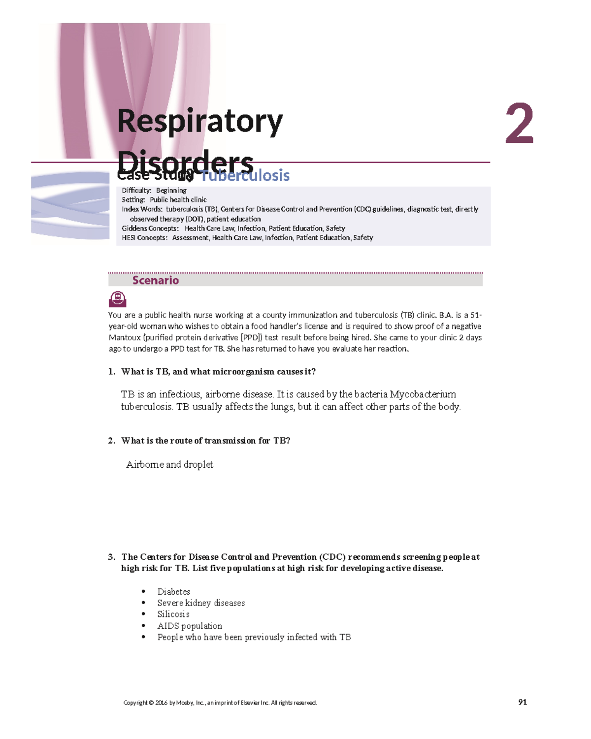 Case 18 TB Student Completed - 2 Respiratory Disorders Difficulty ...