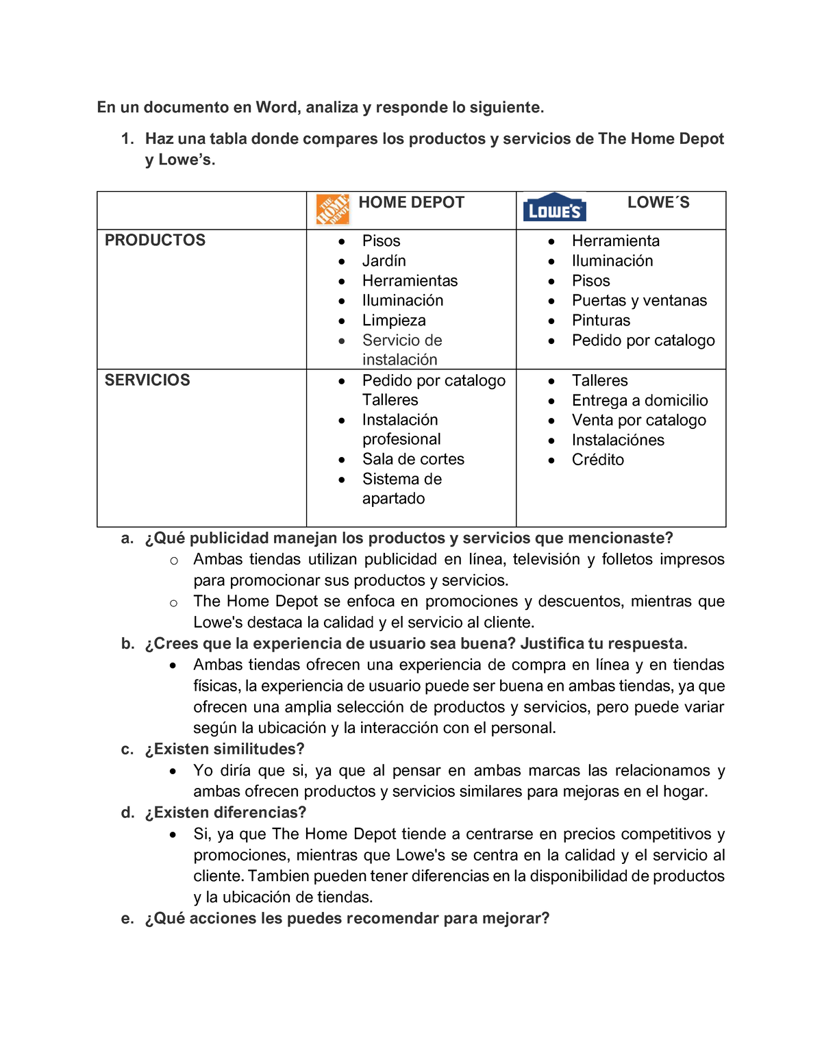 Actividad Tarea En Un Documento En Word Analiza Y Responde