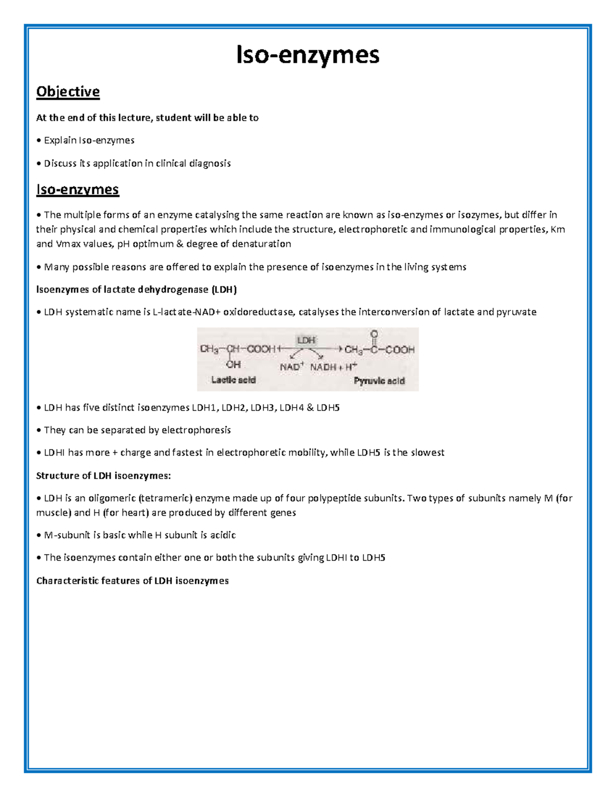 IsoEnzyme IsoEnzyme Isoenzymes Objective At the end of this