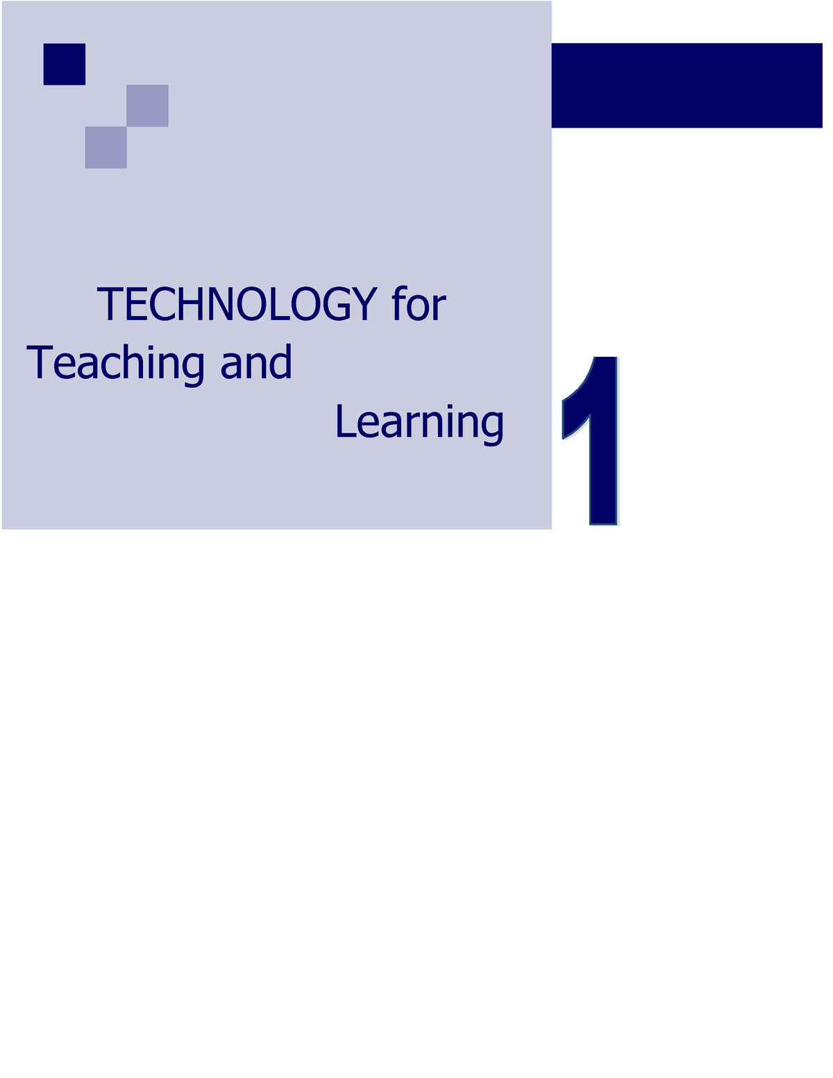 Technology FOR Teaching AND Learning Complete Learning PLAN2 ...