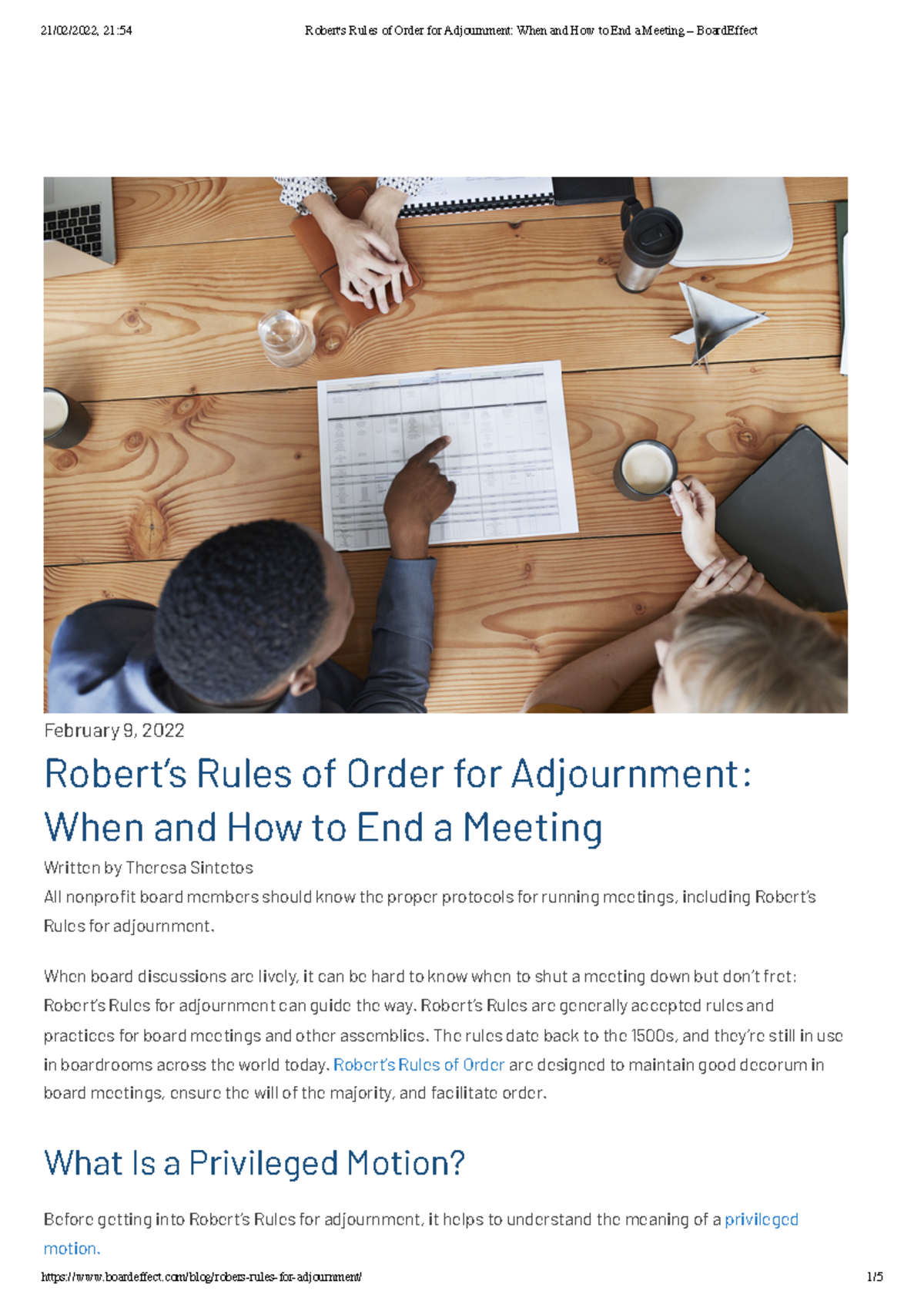 Robert s Rules Of Order For Adjournment When And How To End A Meeting