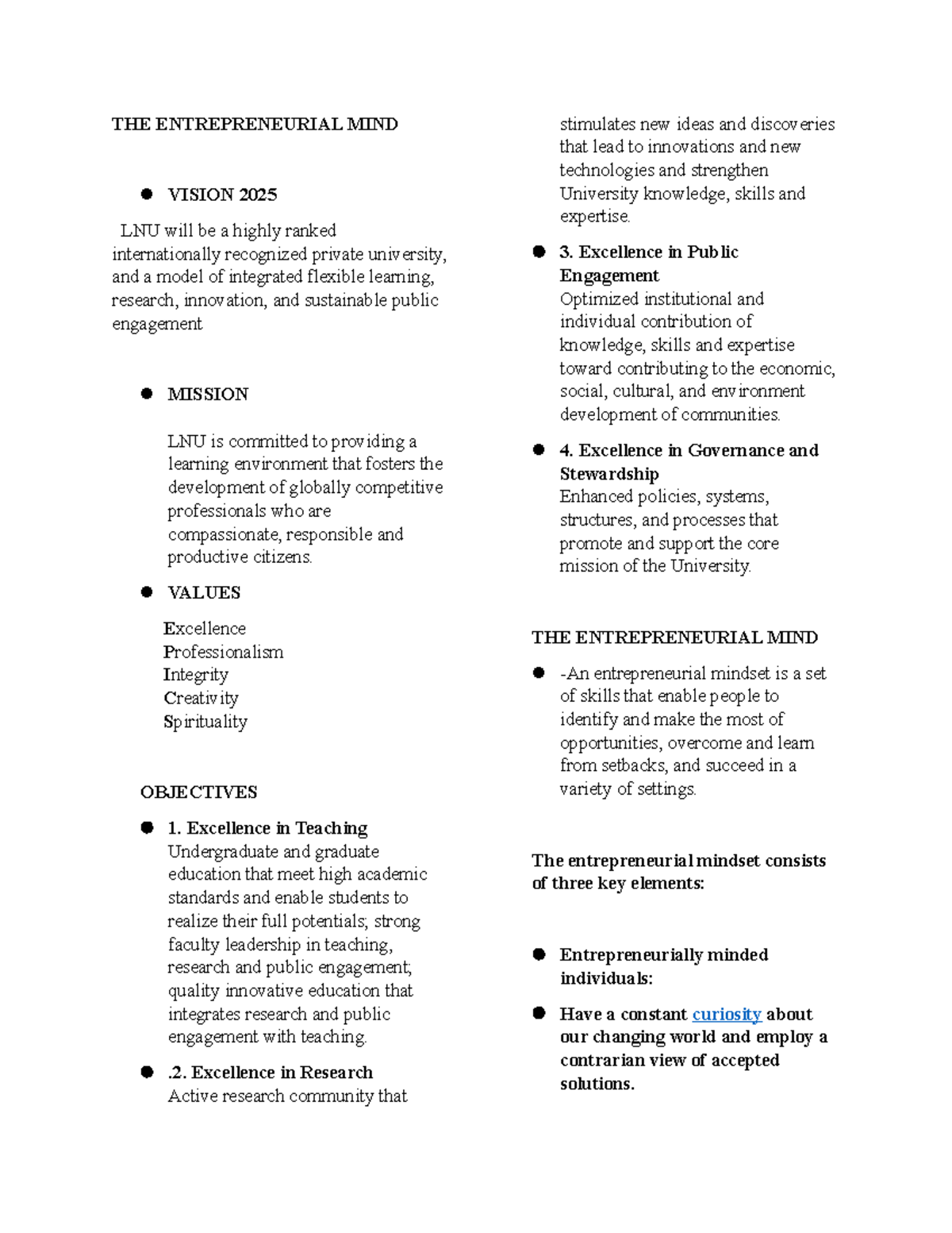 THE Entrepreneurial MIND Reviewer - THE ENTREPRENEURIAL MIND VISION ...
