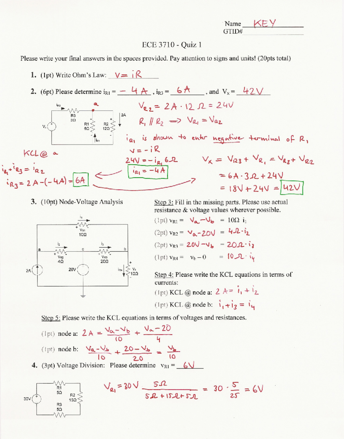 Q1 KEY - Exam Practice - ECE 3710 - Studocu