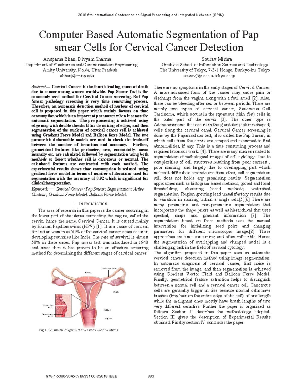 IEEE paper on Cervical Cancer detection using Machine learning and Deep ...