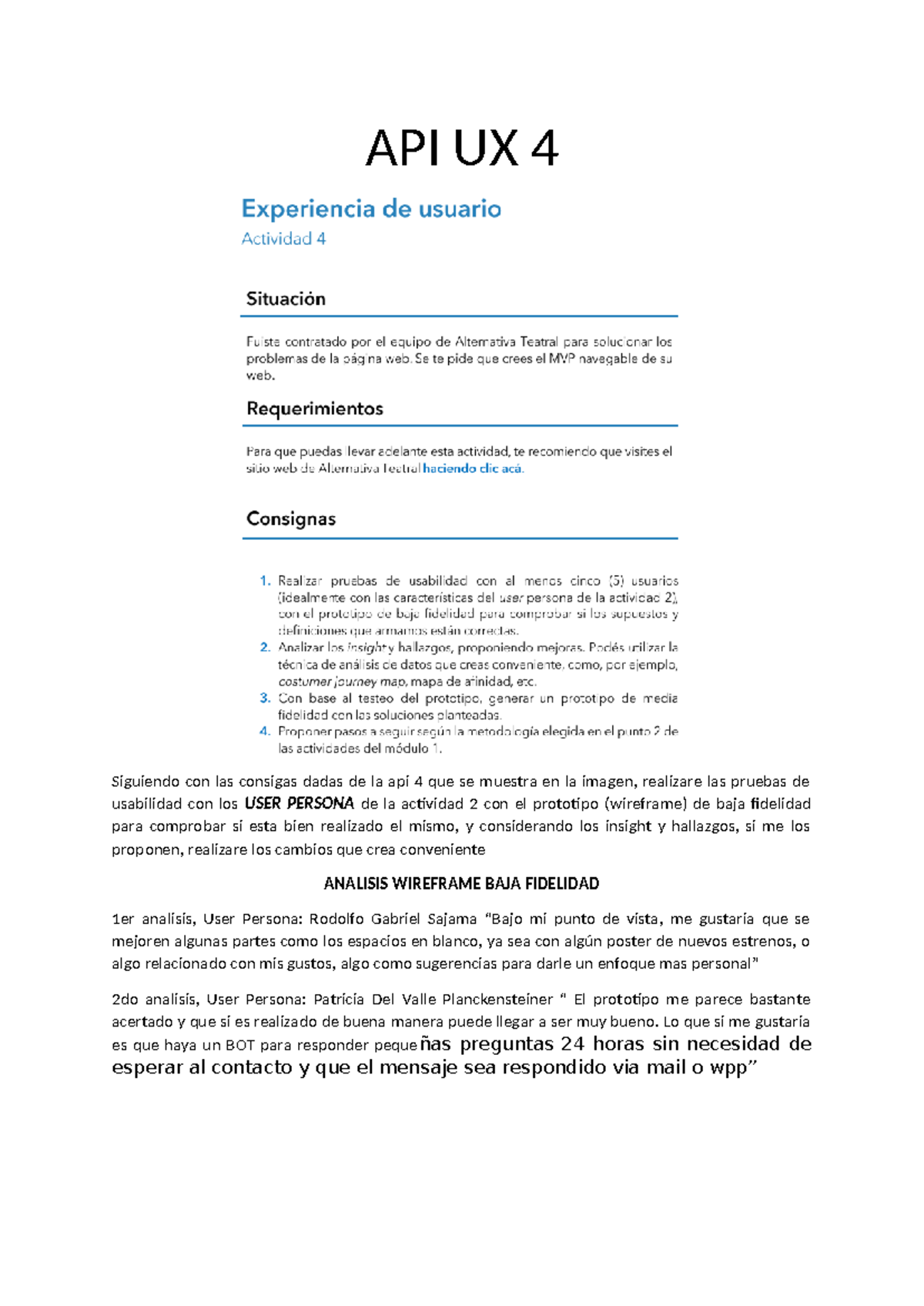 API UX 4 - gggggggggggg - API UX 4 Siguiendo con las consigas dadas de ...