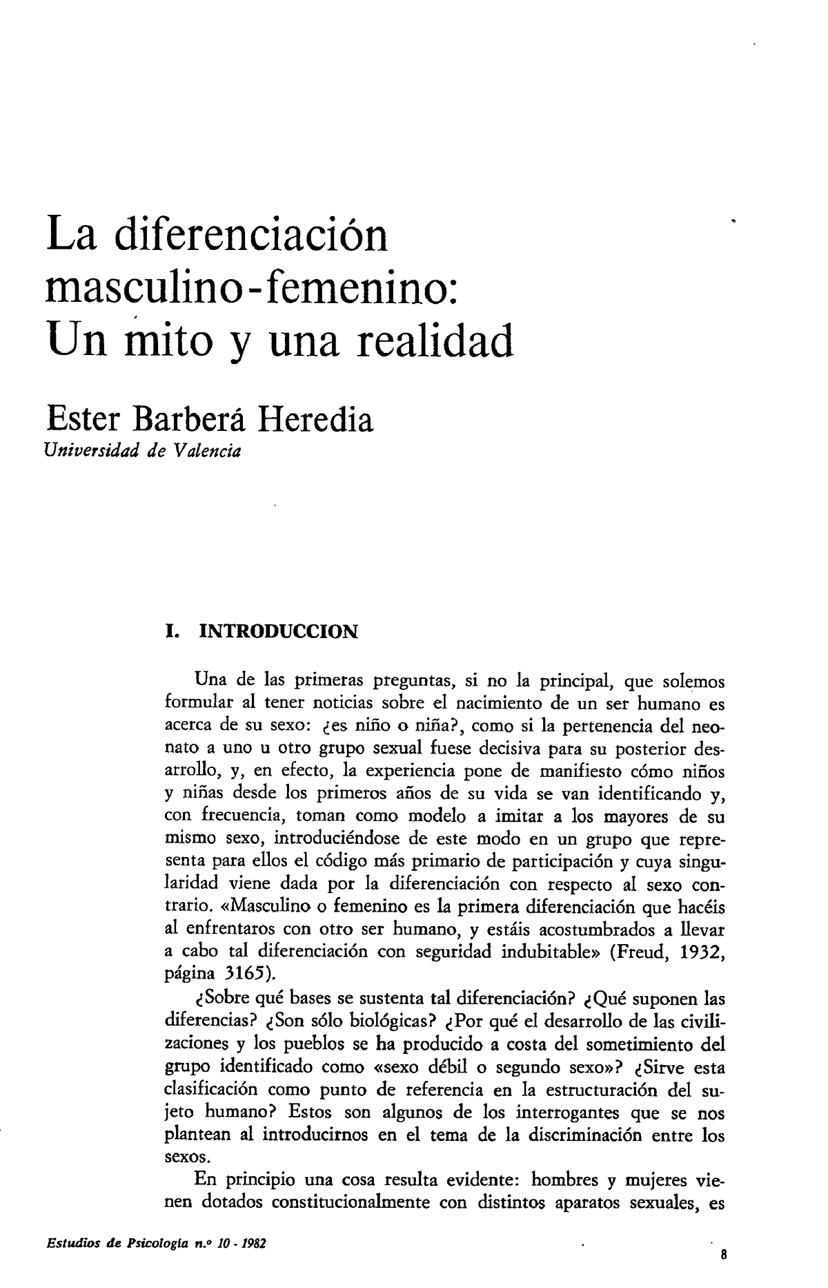 La Diferenciación Masculino Femenino La Diferenciación Masculino Femenino Un Mito Y Una