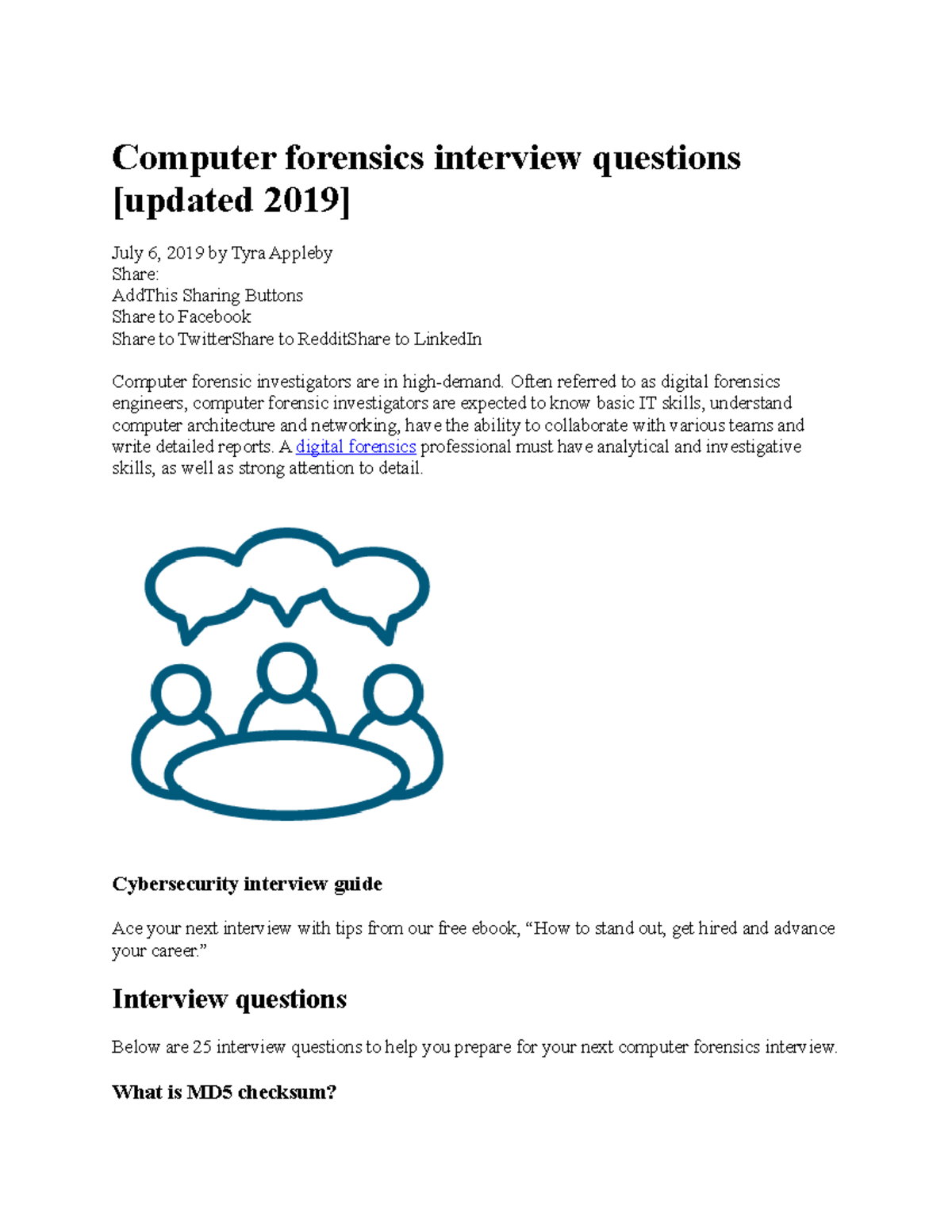 Computer forensics interview questions - Computer forensics interview ...