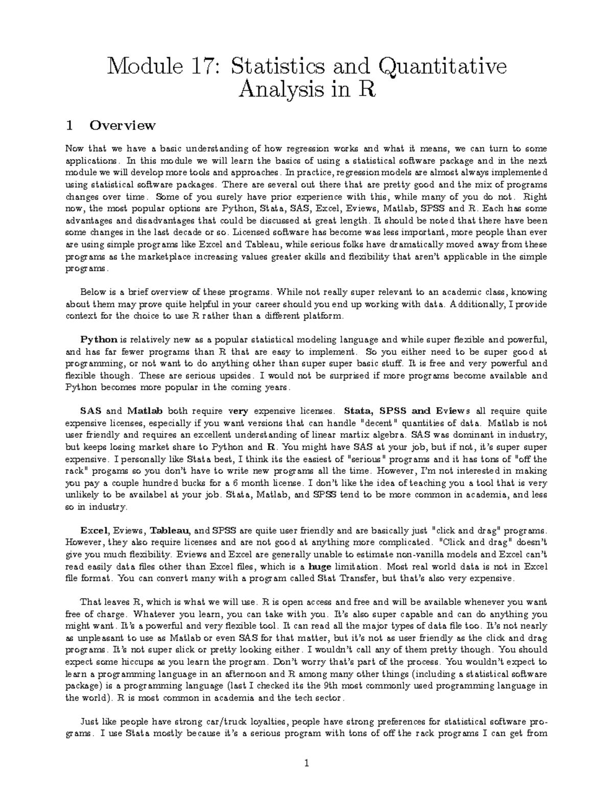 Module 17 Notes - Module 17: Statistics and Quantitative Analysis in R ...