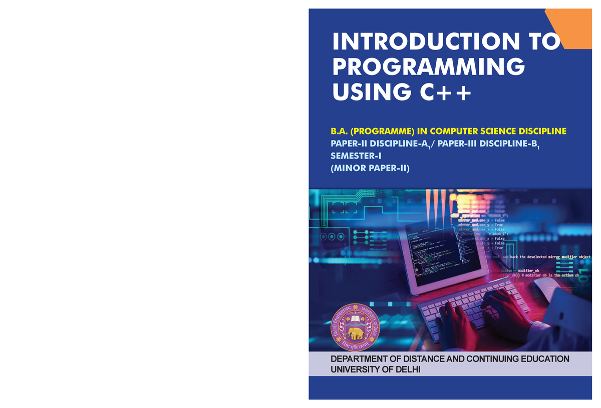 Cs-cpp-unit 1-5 - Introduction To Programming Using C++ B. (programme 