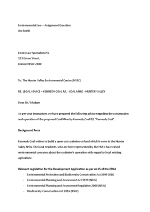 Environmental Law Notes - Environmental Law NOTES Table Of Contents ...