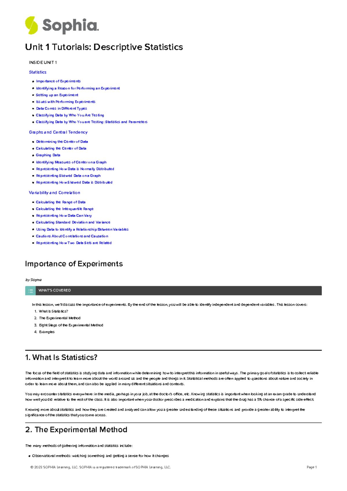 Unit 1 Tutorials Descriptive Statistics - Unit 1 Tutorials: Descriptive ...