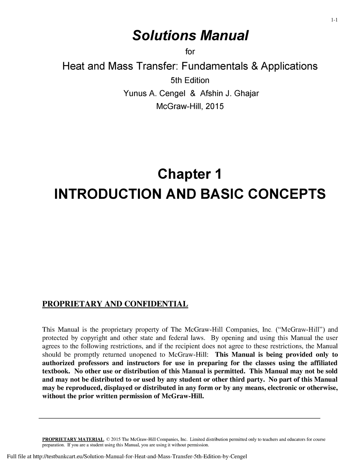 Solution Manual For Heat And Mass Transfer 5th Edition By Cengelpdf ...