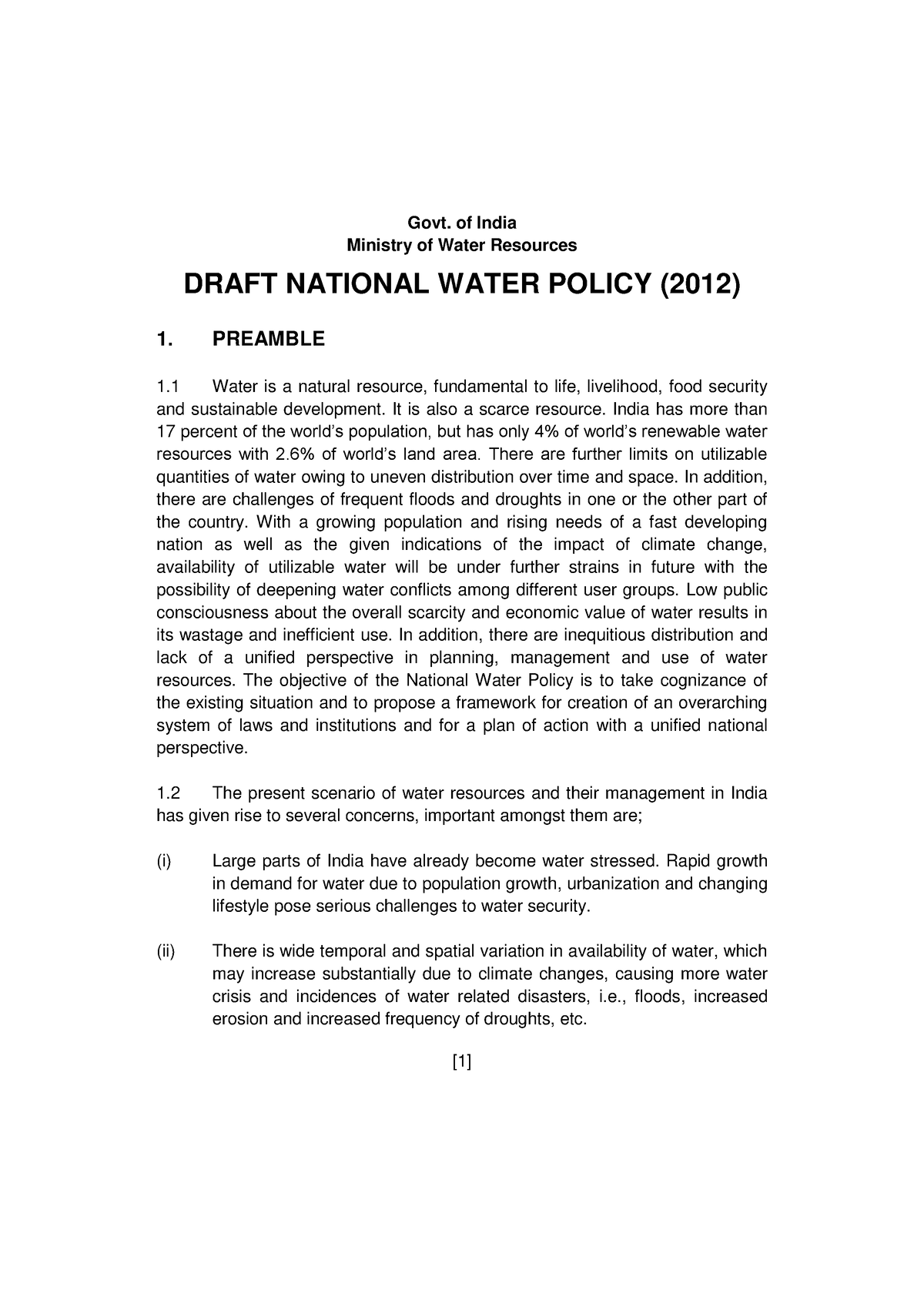 Draft NWP 2012 English 9353289094 - Govt. of India Ministry of Water ...