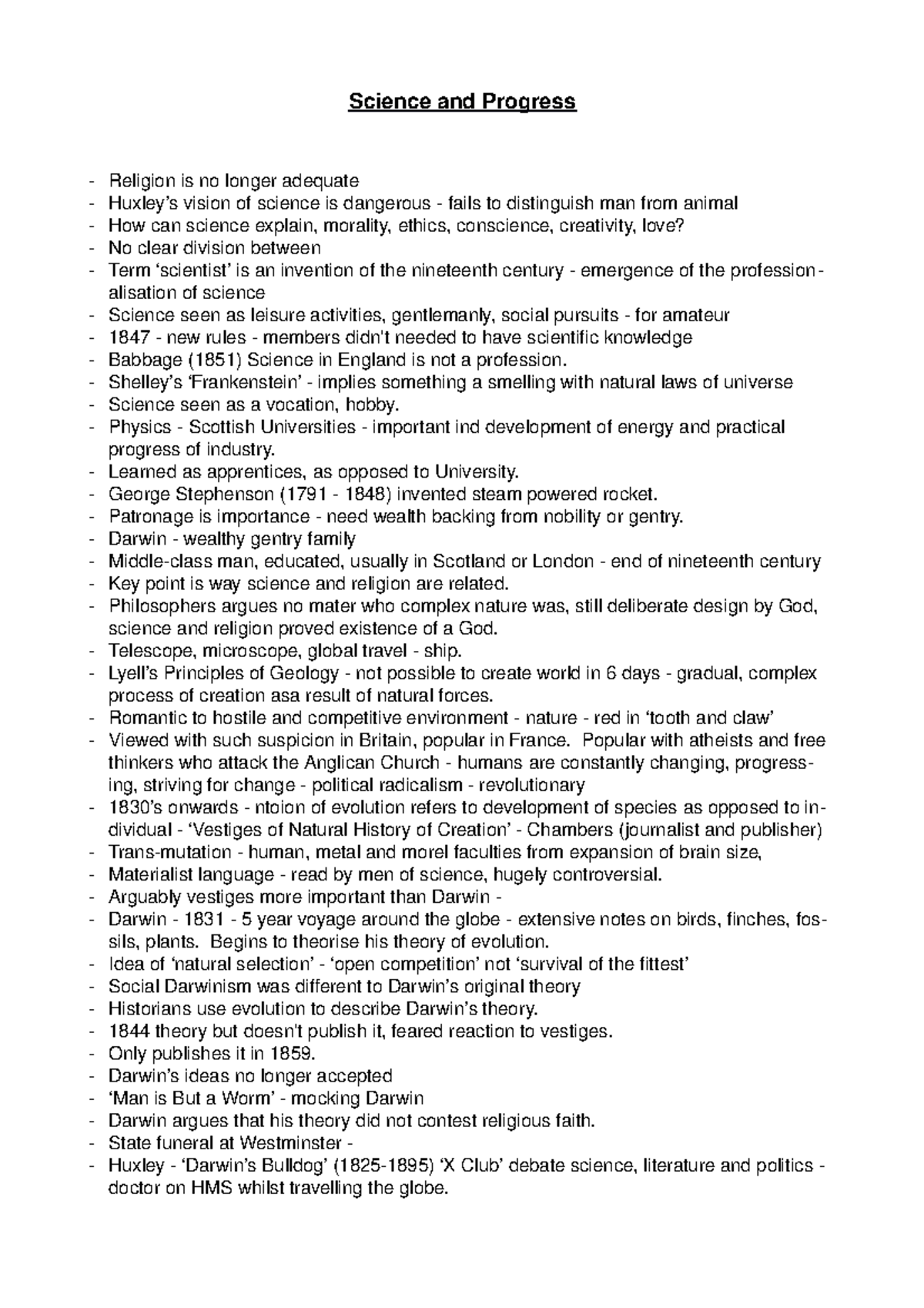 V6 - Science and Progress - Science and Progress Religion is no longer ...