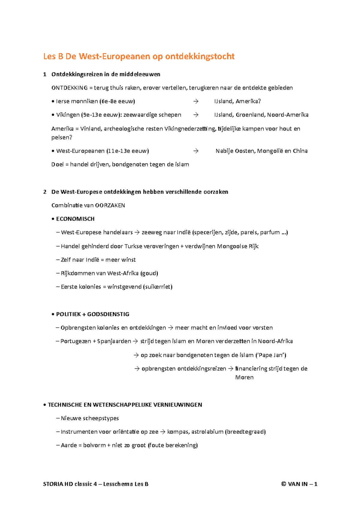 STOR4 Class D Les B Lesschema - Les B De West-Europeanen Op ...