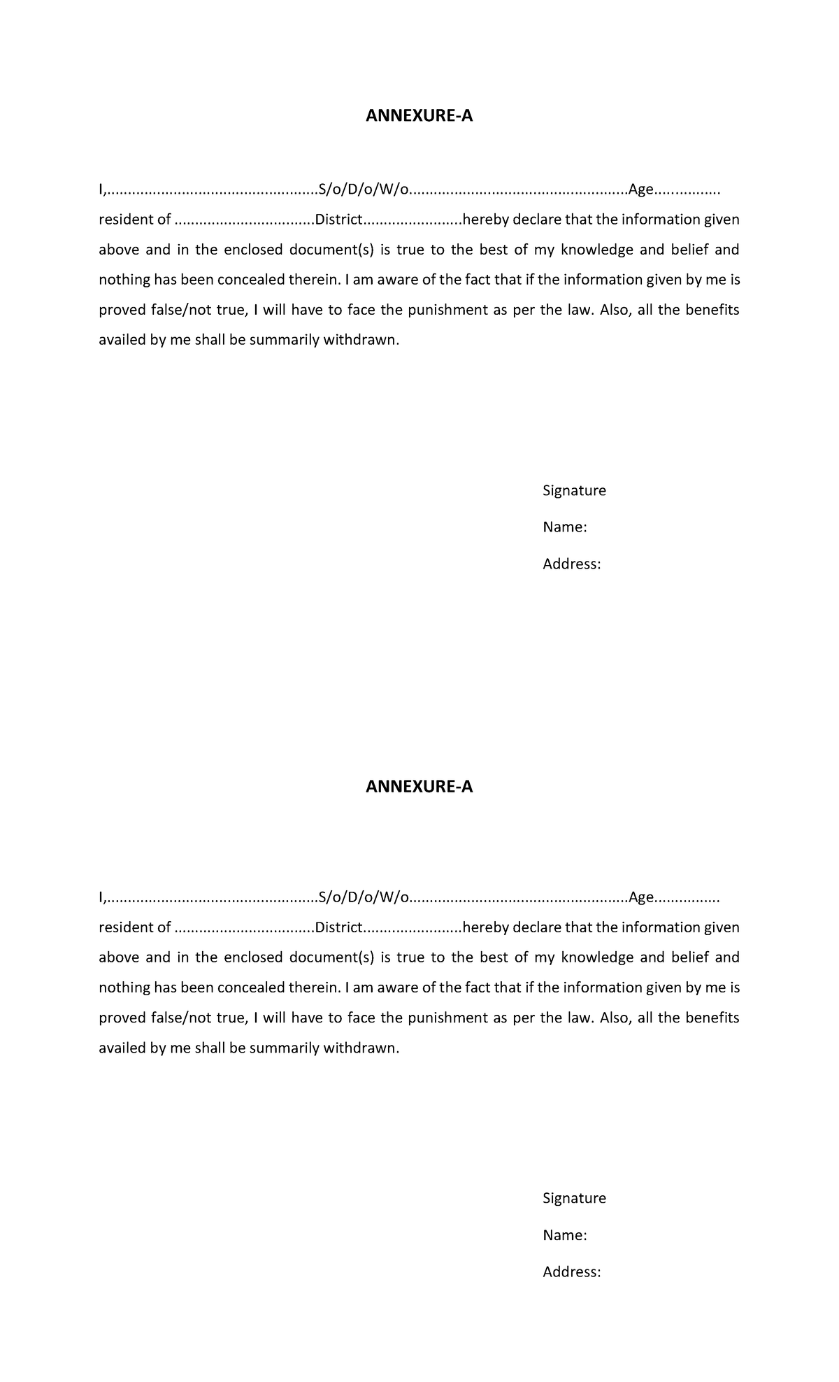 self-attestation-form-vvvvc-annexure-a-studocu