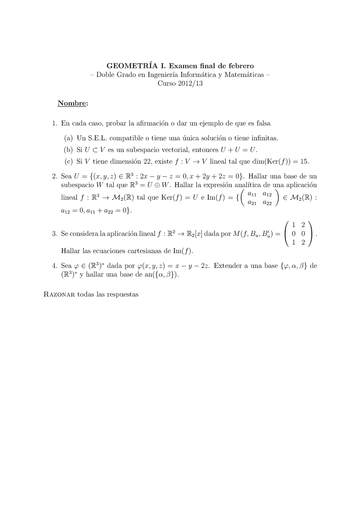 Examen Febrero 13 Preguntas Y Respuestas Final Studocu