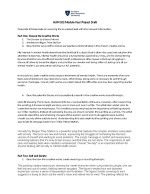 HUM 102 Module Five Project Draft Template - HUM 102 Module Five ...