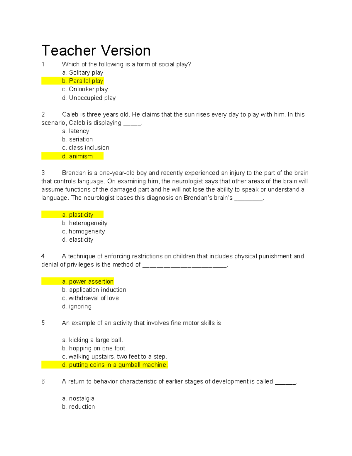 Copy of Ch 78 drill answers Teacher Version 1 Which of the following
