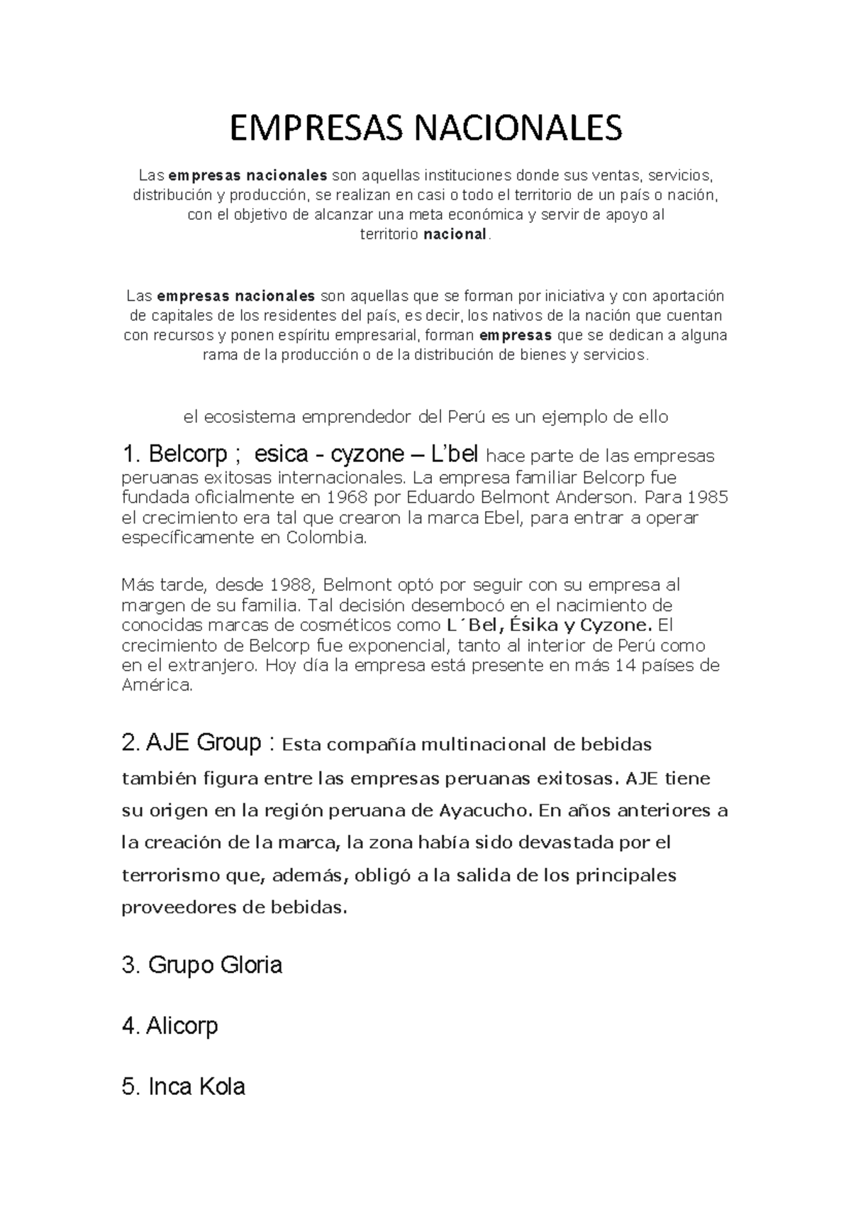 Empresas Nacionales - Senati - EMPRESAS NACIONALES Las empresas ...