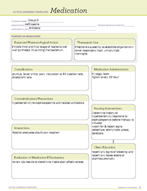 ATI Medication Form traz - ACTIVE LEARNING TEMPLATE: Medication STUDENT ...
