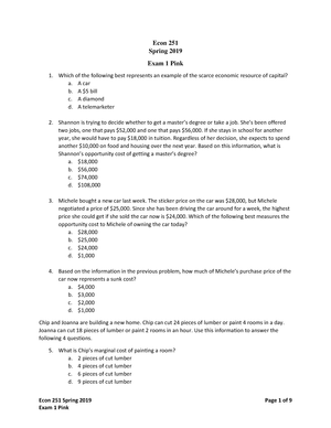 ECON 251 Microeconomics For Economics - Purdue - StuDocu