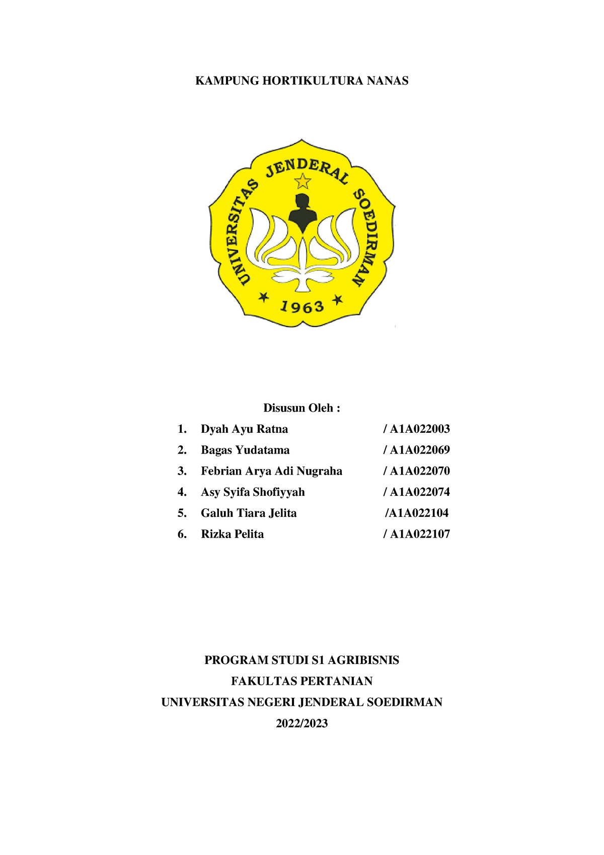 Tugas Kelompok Komoditi Nanas - KAMPUNG HORTIKULTURA NANAS Disusun Oleh ...