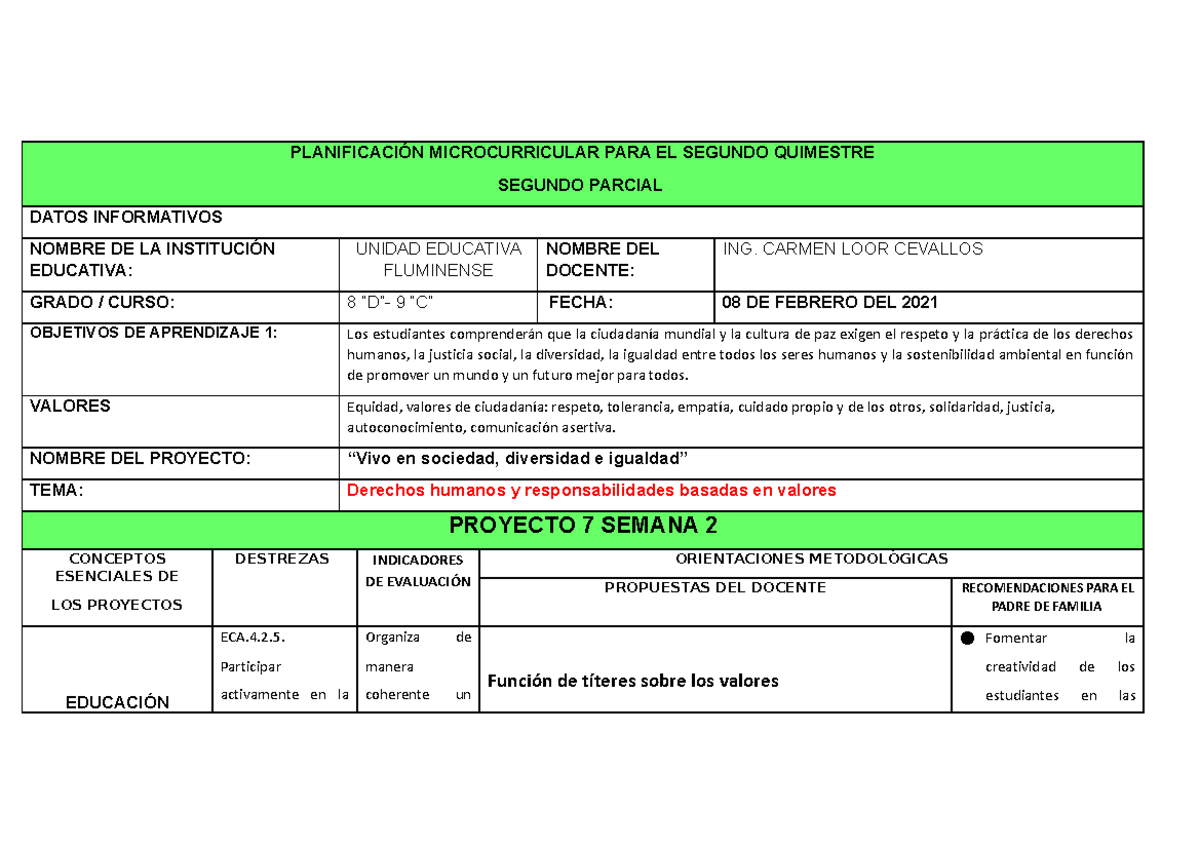 7. Planificación P7 - PLANIFICACIÓN MICROCURRICULAR PARA EL SEGUNDO ...